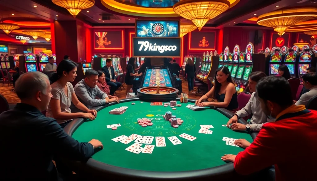 Experience the thrill at 79kingsco with players immersed in blackjack and roulette.